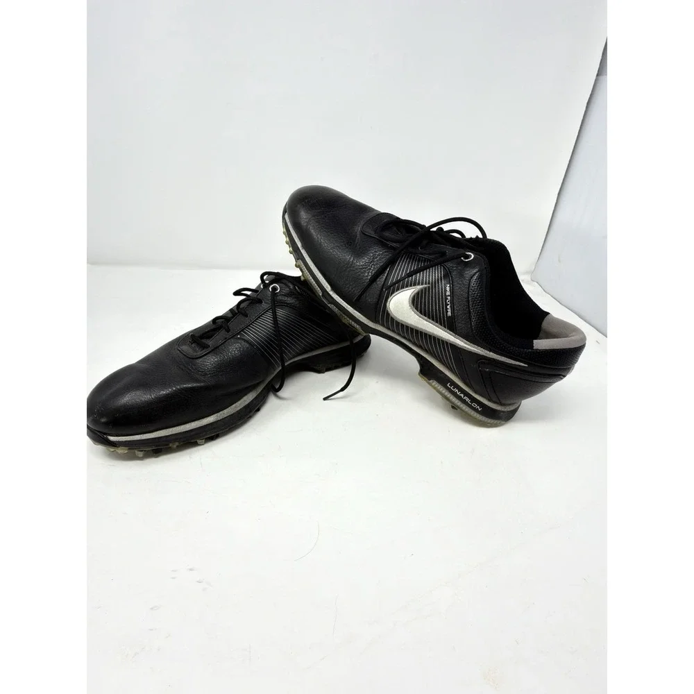 Nike Lunar Control Golf Shoes Black Silver 418471-001 Mens Size‎ 8 Waterproof